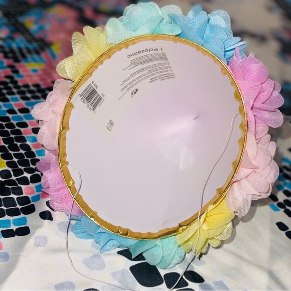 Birthday Rainbow Gold Cone Hat - Shiny Birthday Hat, 1st Birthday Rainbow Hat - Picture 5 of 5